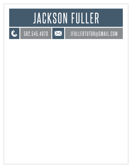 Whether you're taking notes, writing invoices, or detailing lesson plans, our School Tutor Business Stationery is perfect for the job. A neat letterhead along the top utilizes the design of the School Tutor Business suite to display your contact information, while still leaving plenty of room below for anything you might need to say.