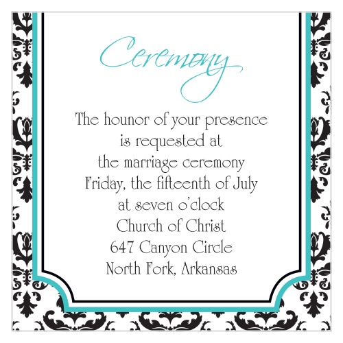 One size fits all ceremony card.