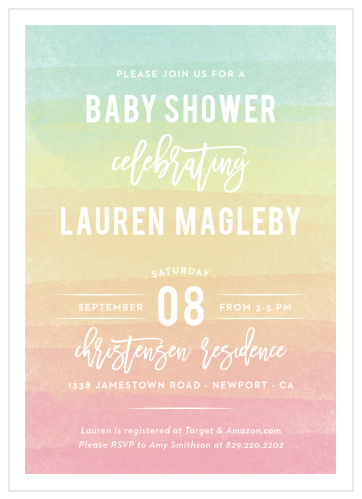 Pastel color sale baby shower invitations