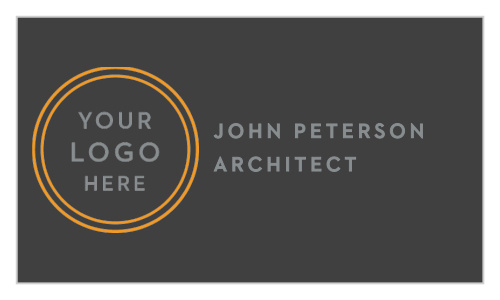Our House Architect Logo Business Cards features a minimalist approach and a place for your logo.