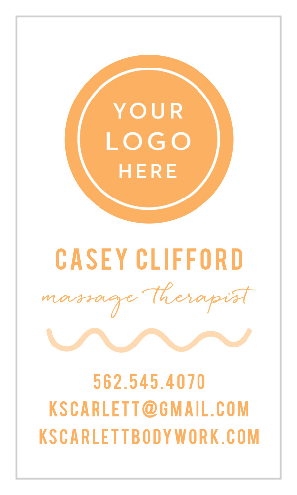 Massage Therapist Logo Business Cards