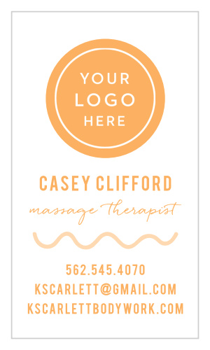 Our warm Massage Therapist Logo Business Cards are just the thing to bring you the clients you need.
