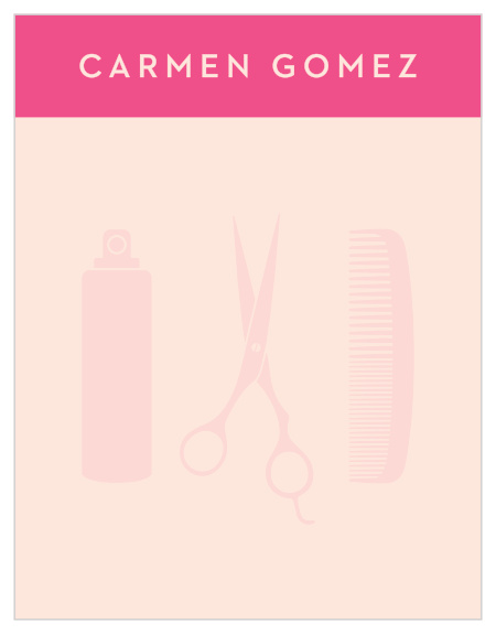 Show your vibrant love for your profession of a hairdresser with the tools that help you do it best with our Hair Stylist Business Stationery.