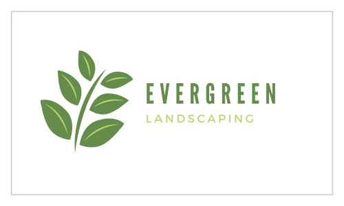 Our Landscaping Leaf Business Cards feature an organic branch icon paired with a matching set of fonts.