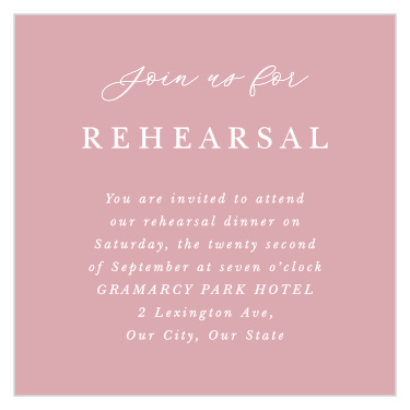 Invite your attendants and supporters to your rehearsal with our Elegant Gerber Daisy Rehearsal Cards.