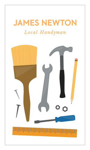 he Handyman Contractor Business Card is perfect for a handyman, contractor, or remodeling company.