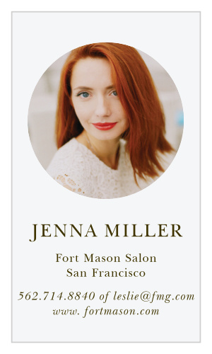 Our Circle Portrait Business Cards are clean and simply designed.