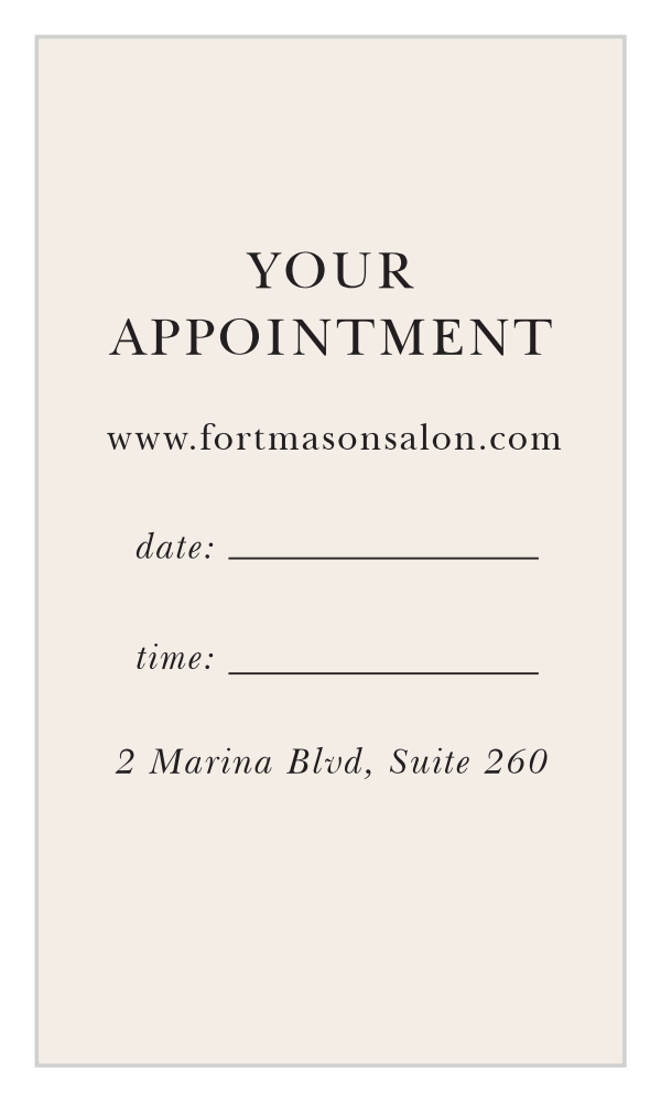 Appointment Card Portrait Business Cards