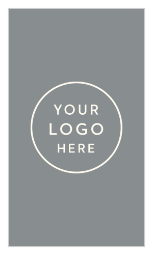 Our Portrait Layout Logo Business Cards feature a spot for your logo, atop a colored background.