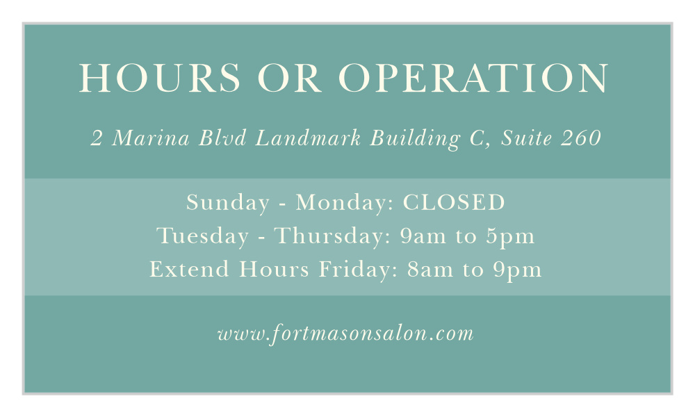 Hours of Operation Landscape Business Cards