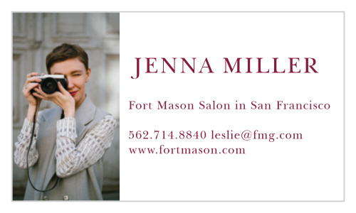 Our Headshot Landscape Business Cards are designed for your headshot to sit alongside your business details.