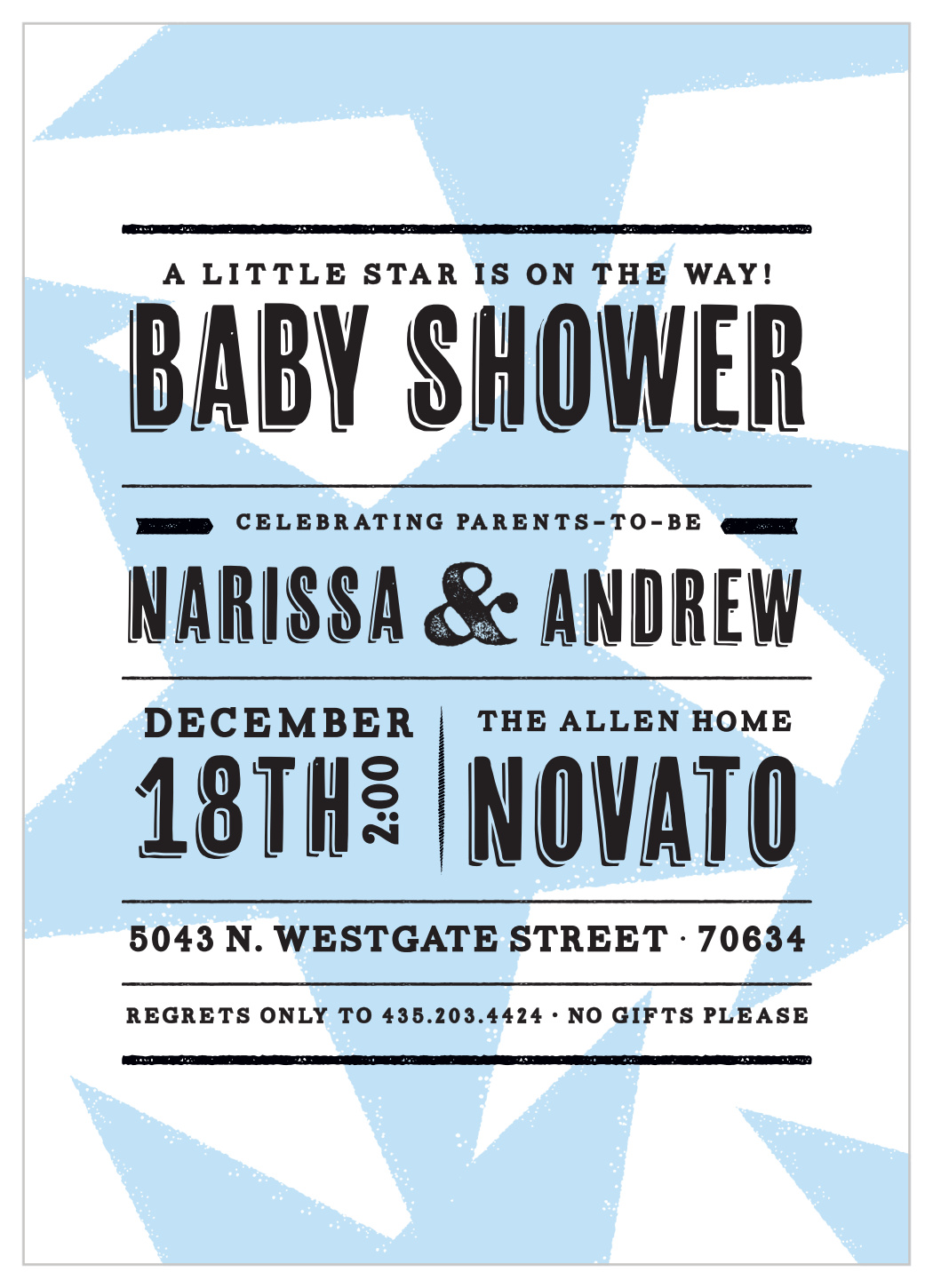 Starry Poster Baby Shower Invitations