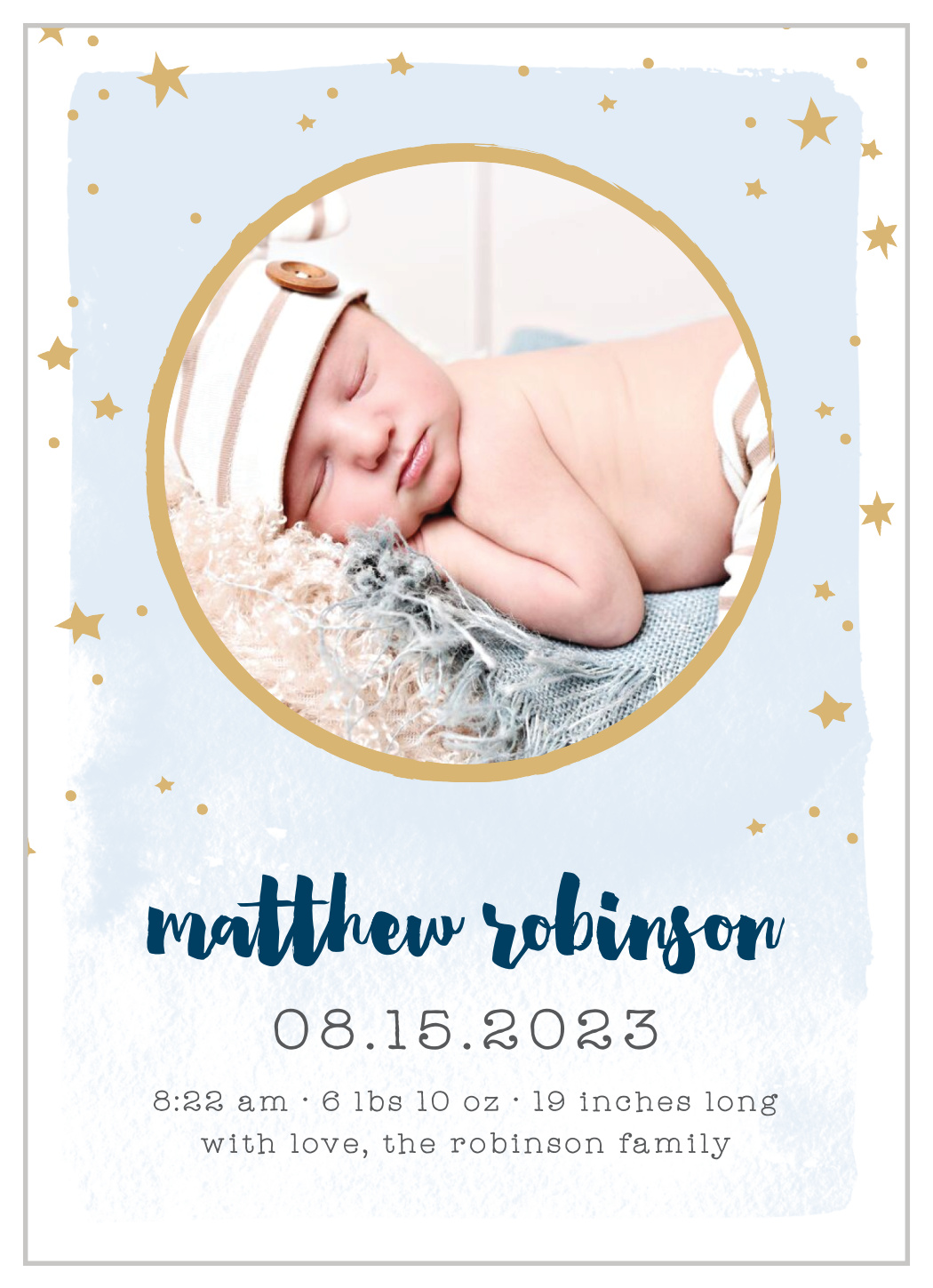 To The Moon Birth Announcements