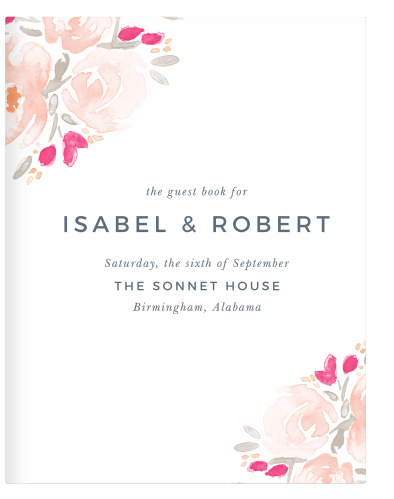Our Watercolor Bouquet Guest Book pairs simplicity with elegance.