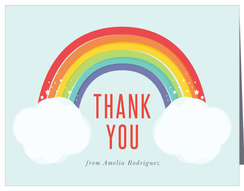 Rainbow Bright Baby Shower Thank You Cards