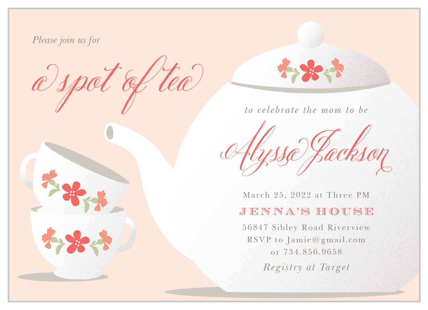 Spot of Tea Baby Shower Invitations by Basic Invite Spot of Tea Baby Shower Invitations by Basic Invite