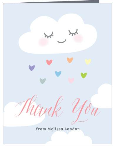 Let the appreciation rain down with our Rainbow Cloud Baby Shower Thank You Cards. 