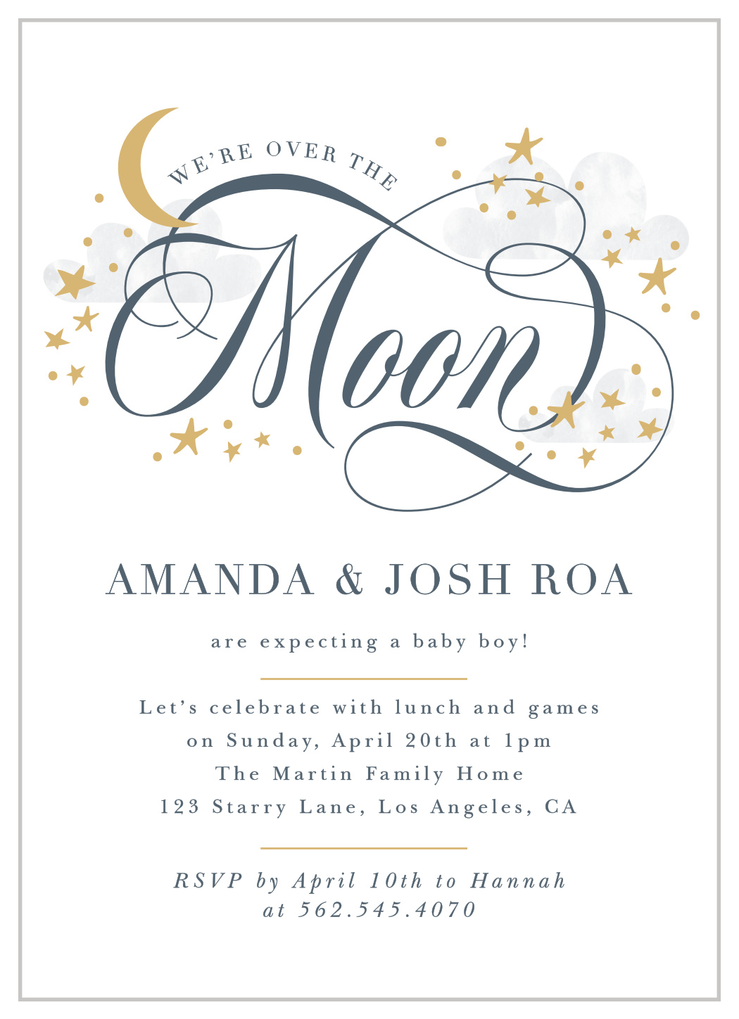Moon And Star Bay Shower Invitations Free Printables