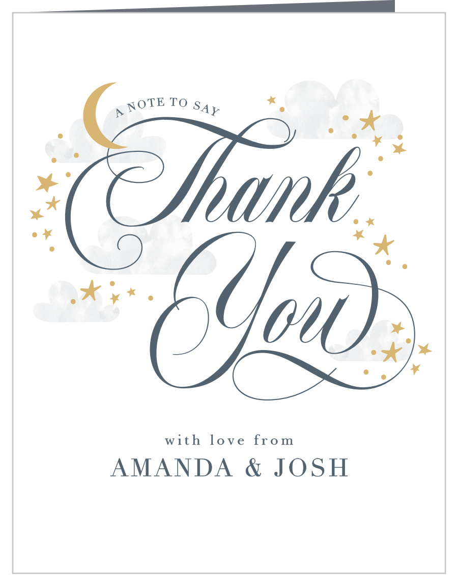 Over the Moon Baby Shower Thank You Cards