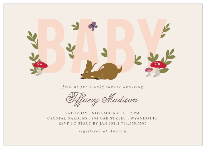 Nature themed baby shower hot sale invitations