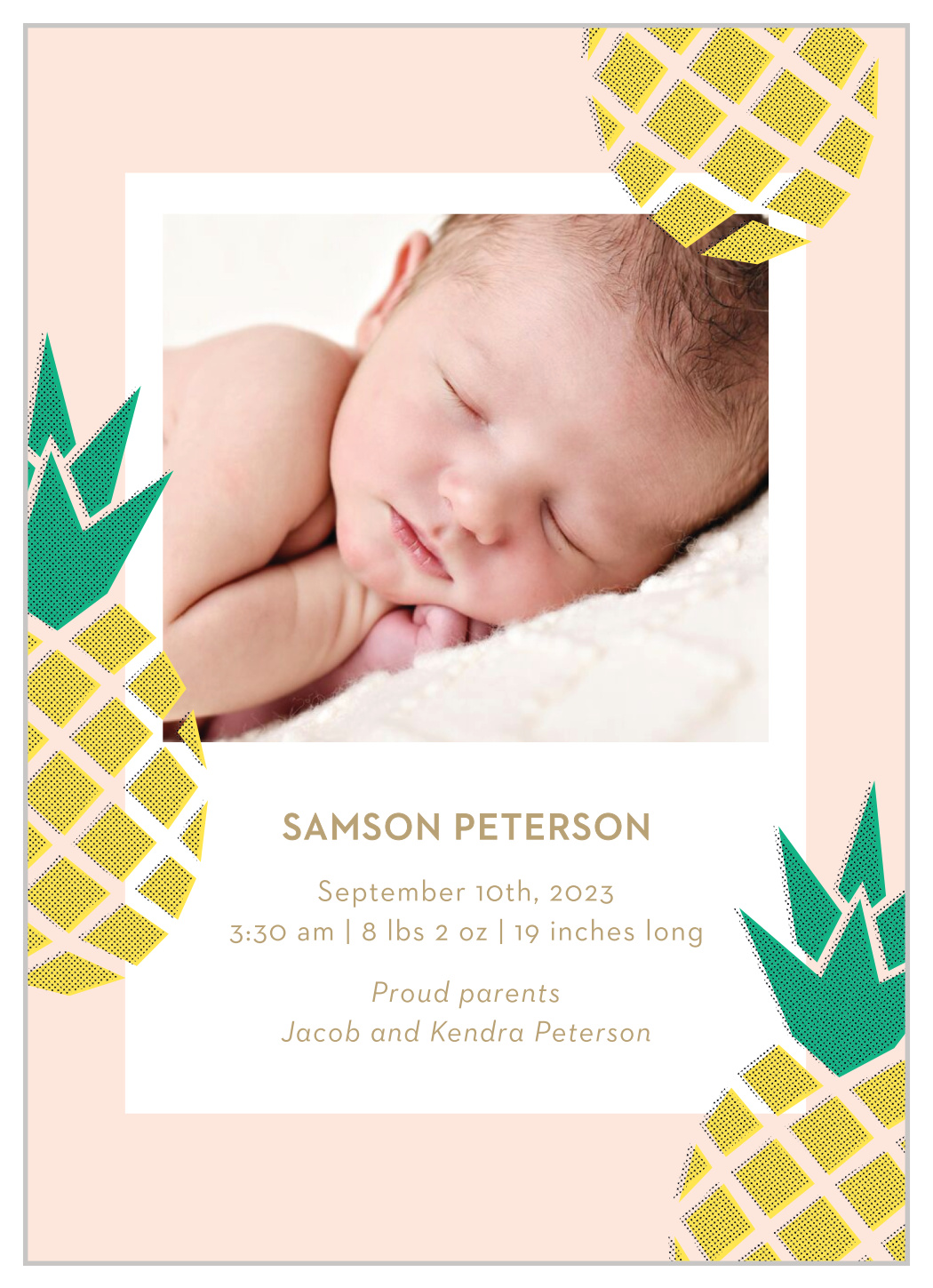 Pineapple Paradise Birth Announcements