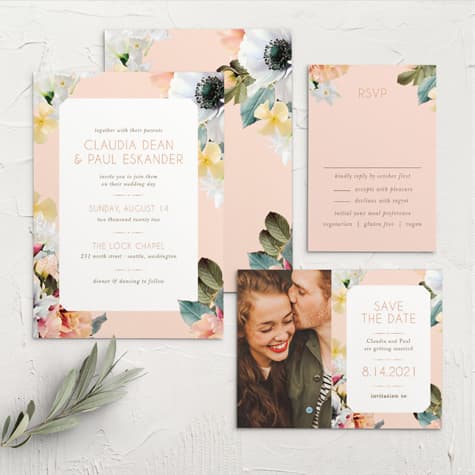 Dawn Flowers Wedding Invitations