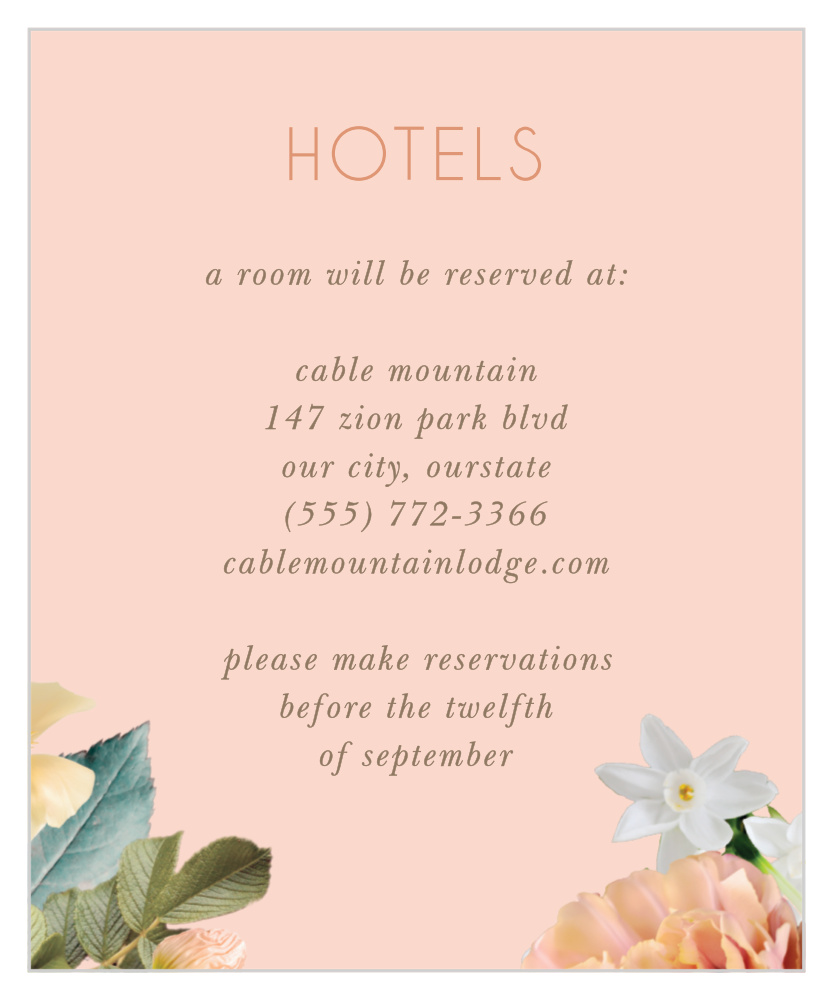 Dawn Flowers Accommodation Cards