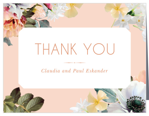Our Dawn Flowers Wedding Thank You Cards are heavily reminiscent of spring or summer.