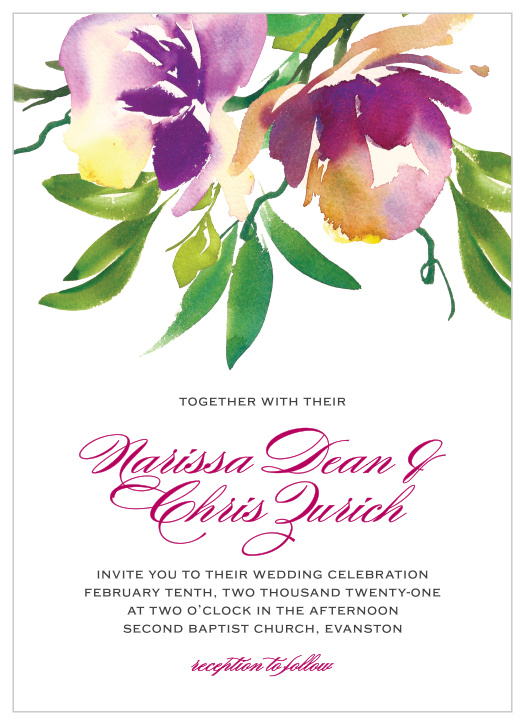 Enjoy the company of your friends and family when you use our Fresh Cut Flowers Wedding Invitations to invite them.