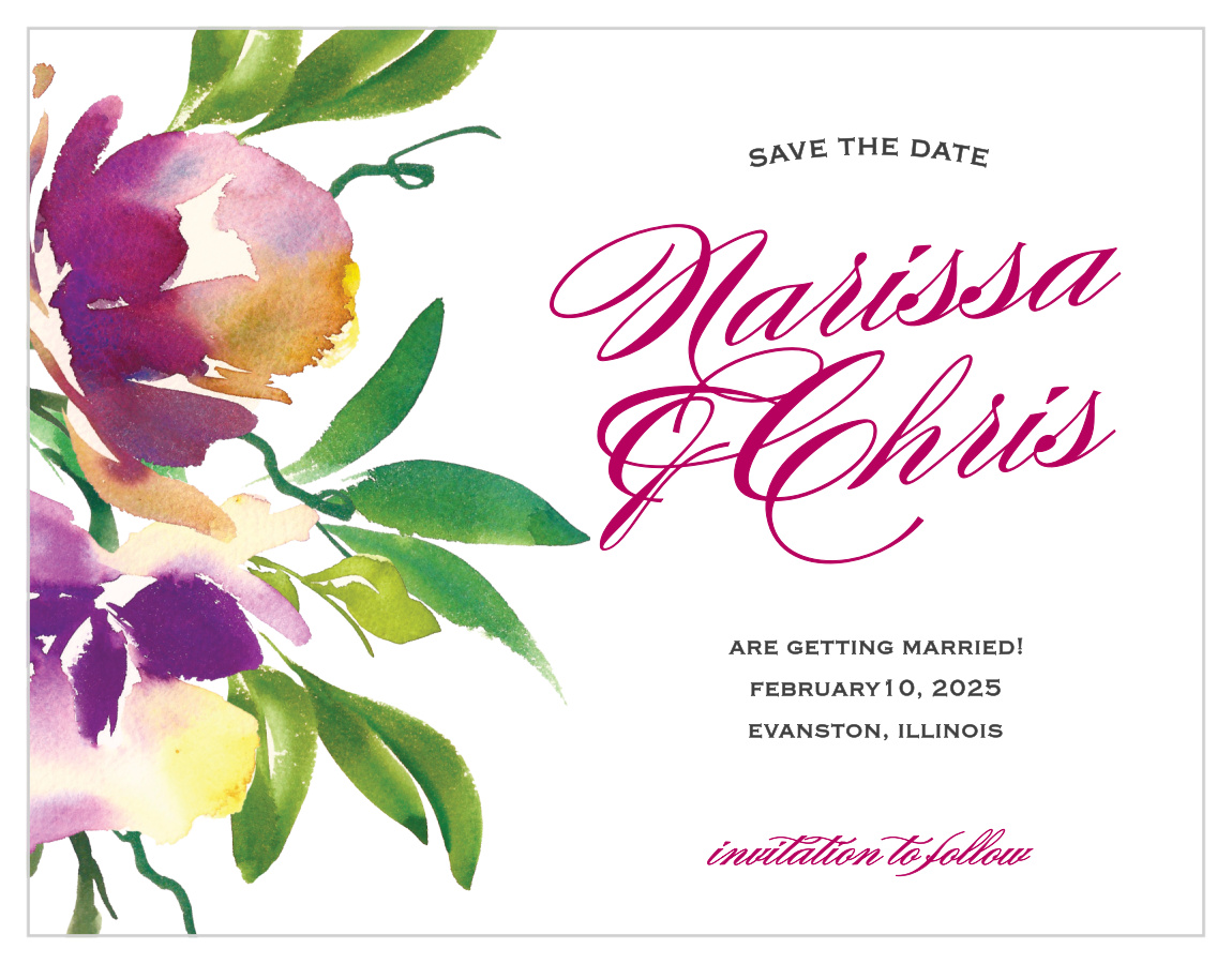 Fresh Cut Flowers Save the Date Cards