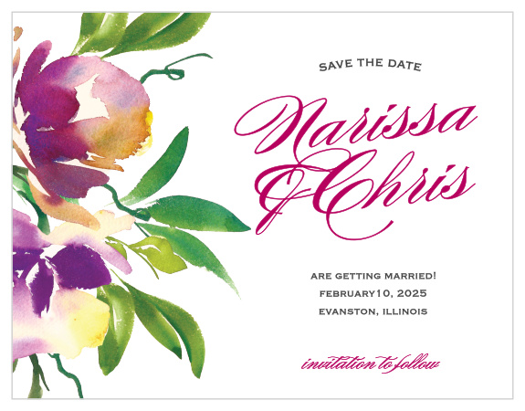 Make a spot on everyone’s calendar with our Fresh Cut Flowers Wedding Save the Date Magnets.