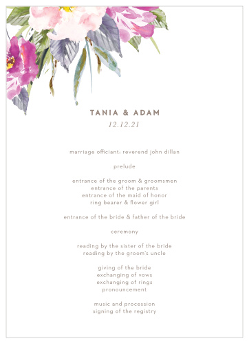 Let your love flower with our Simple Spring Wedding Programs.