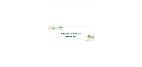 The Citrus Flowers Wedding Belly Bands are adorned by pastel, painted florals, with your name and wedding location boldly stated in a dark, forest green.