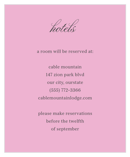 Treat your loved ones traveling from afar with our stunning Luxe Roses Accommodation Cards. 