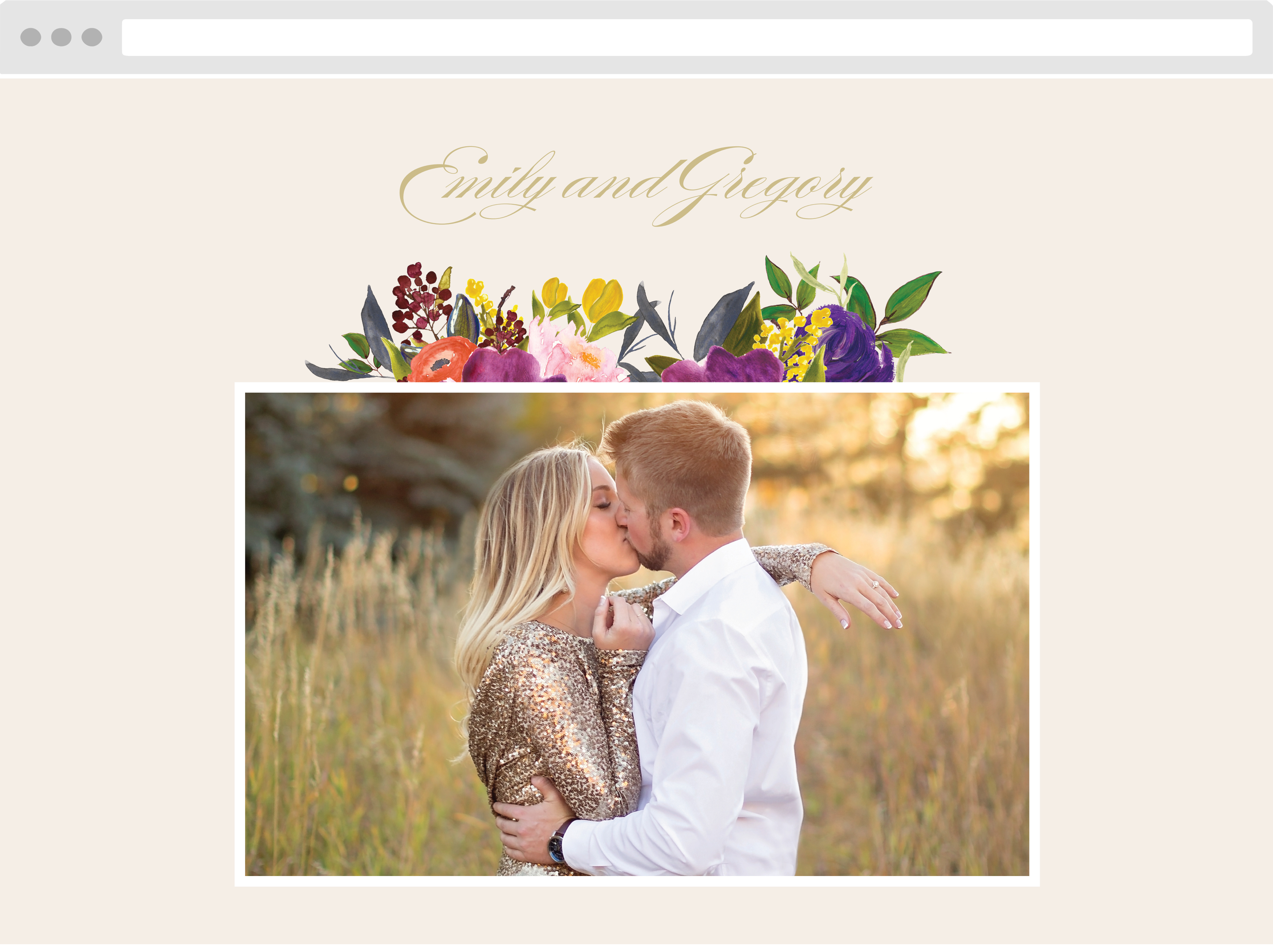 Regal Arrangement Wedding Website