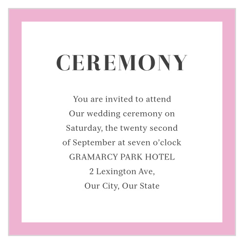 Make sure the most important people in your life make it to your rehearsal dinner or ceremony with our stunning Luxe Roses Ceremony Cards.