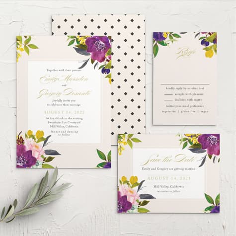 Regal Arrangement Wedding Invitations
