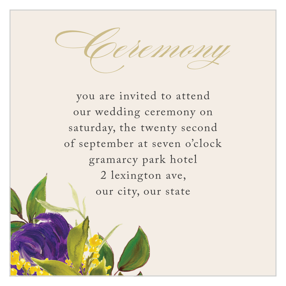 Regal Arrangement Ceremony Cards