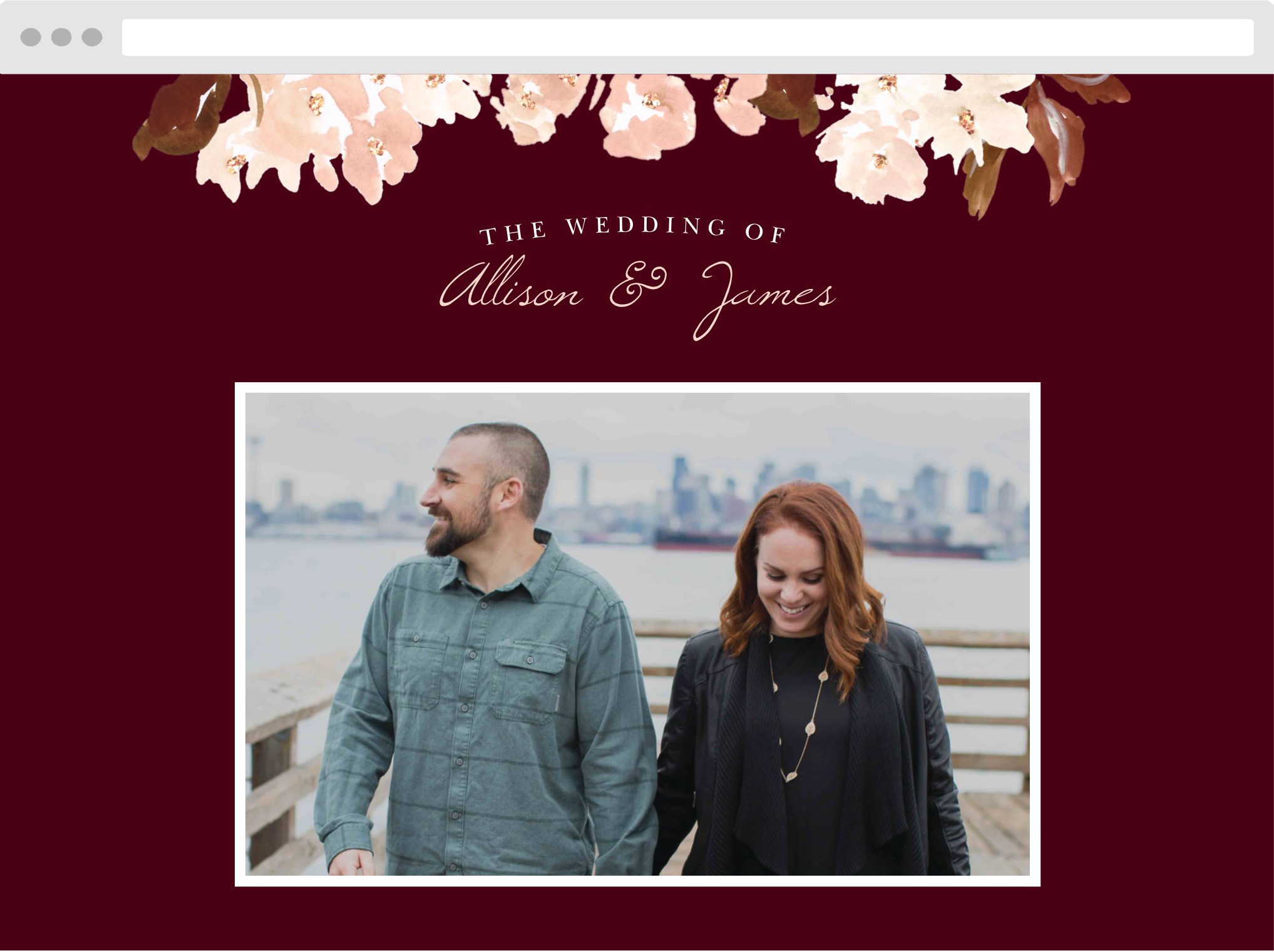 Simplify your wedding planning and skip the guesswork with our Autumn Aubergine Website.