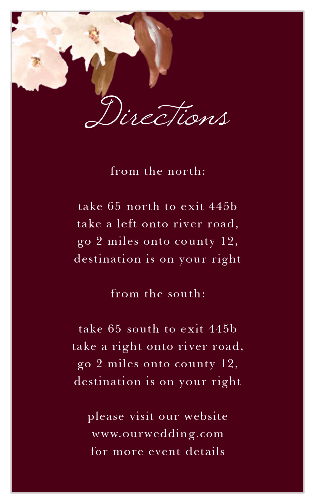 Autumn Aubergine Direction Cards