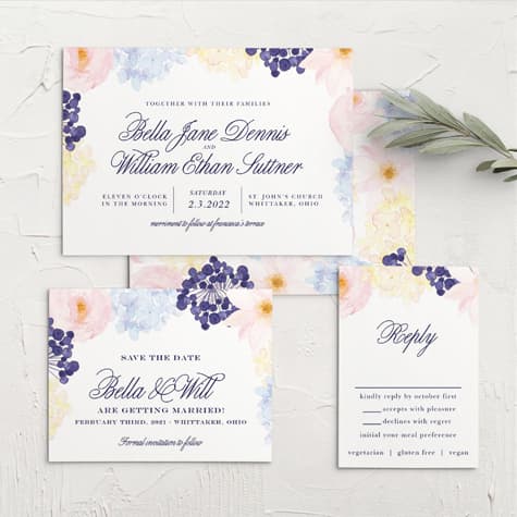 Pastel Watercolors Wedding Invitations