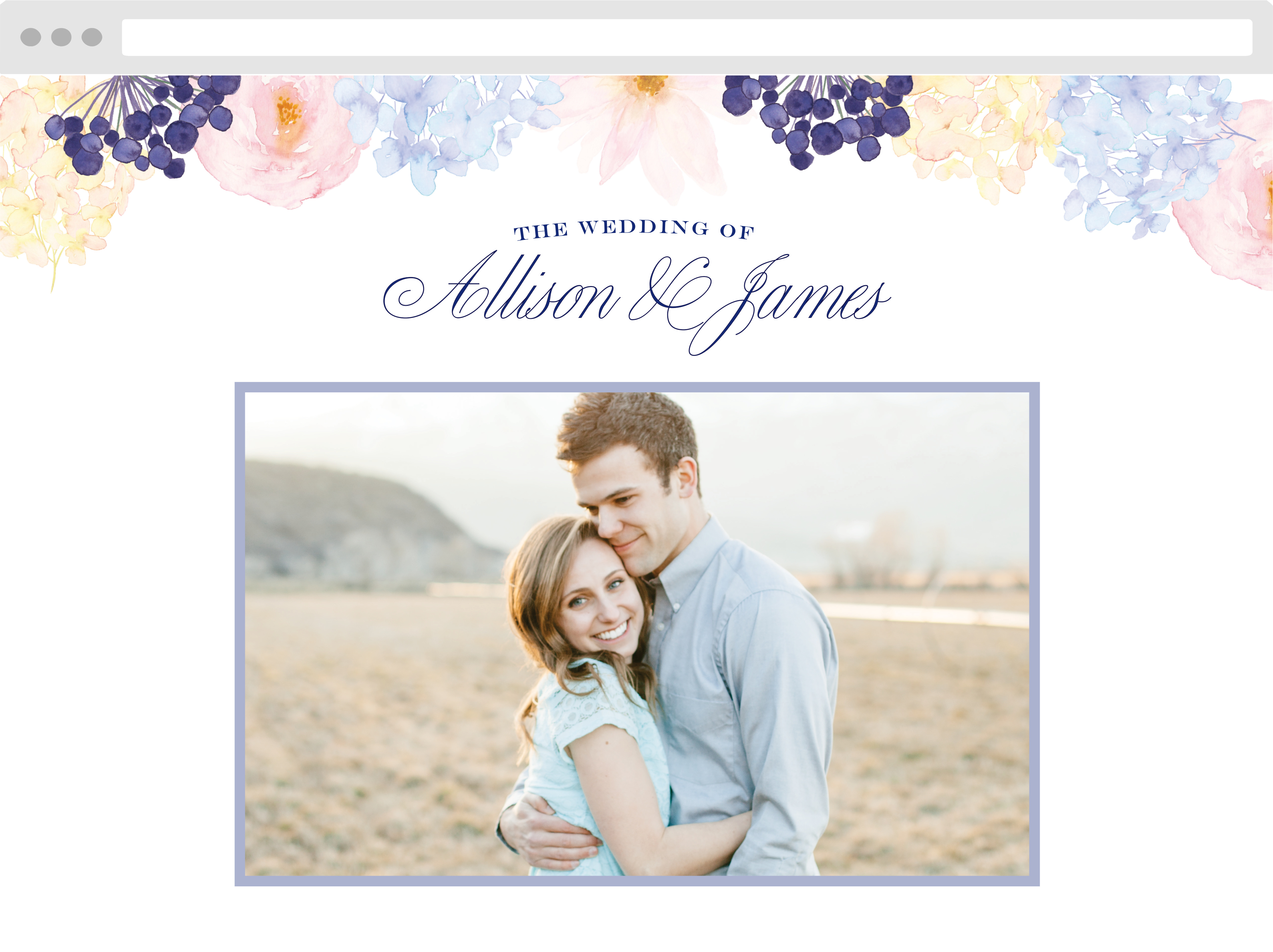 Pastel Watercolors Wedding Website