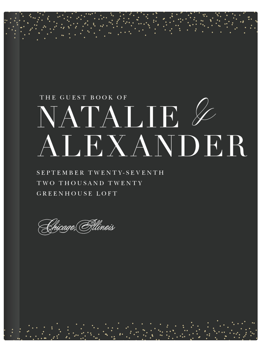 Light up the night with our Luminous Sparkles Guest Book.