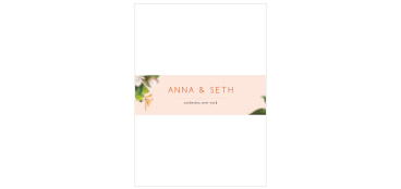 Wrap your wedding invitations in our stunning Spring Blush Wedding Belly Bands for the perfect finishing touch. With carefully illustrated oil painting flowers and neat prints to spell out your names and wedding location, these bands are a gorgeous addition to your wedding style.