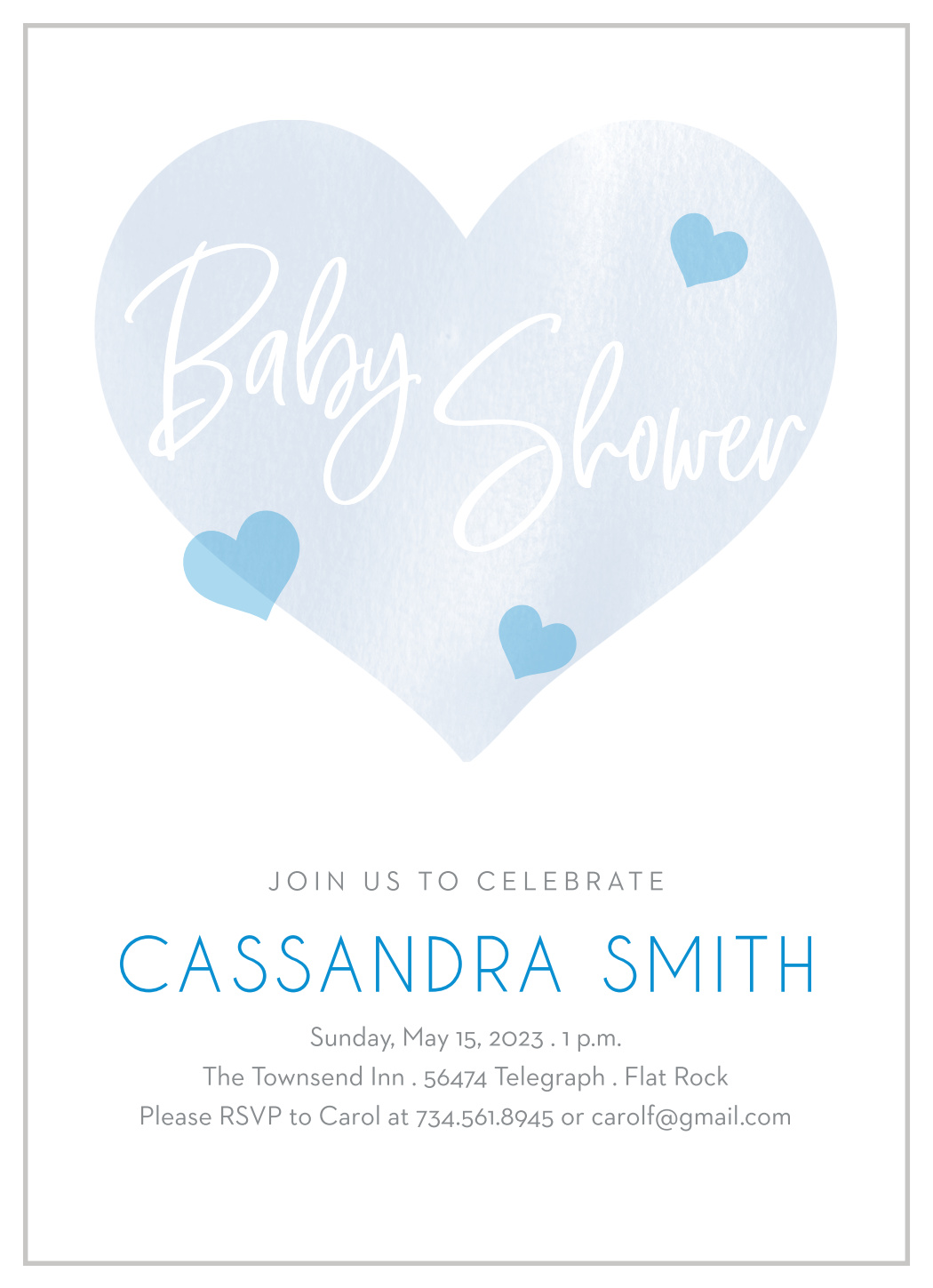 Hearts of Love Baby Shower Invitations