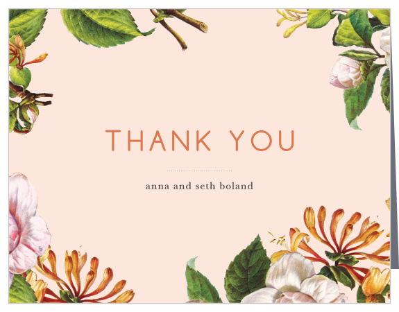 Express your gratitude with our gorgeous Spring Blush Wedding Thank You Cards. Featuring a stunning array of flowers in the style of an oil painting, neat prints, and light coral colors, these cards say everything you could ever need to.