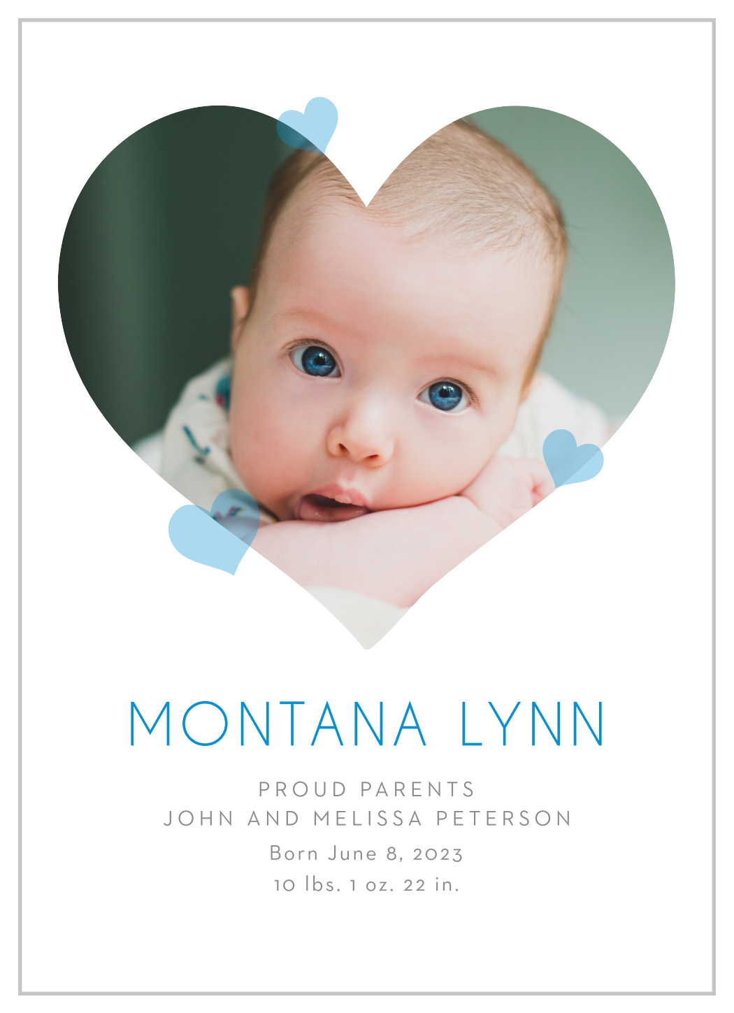 Hearts of Love Birth Announcements