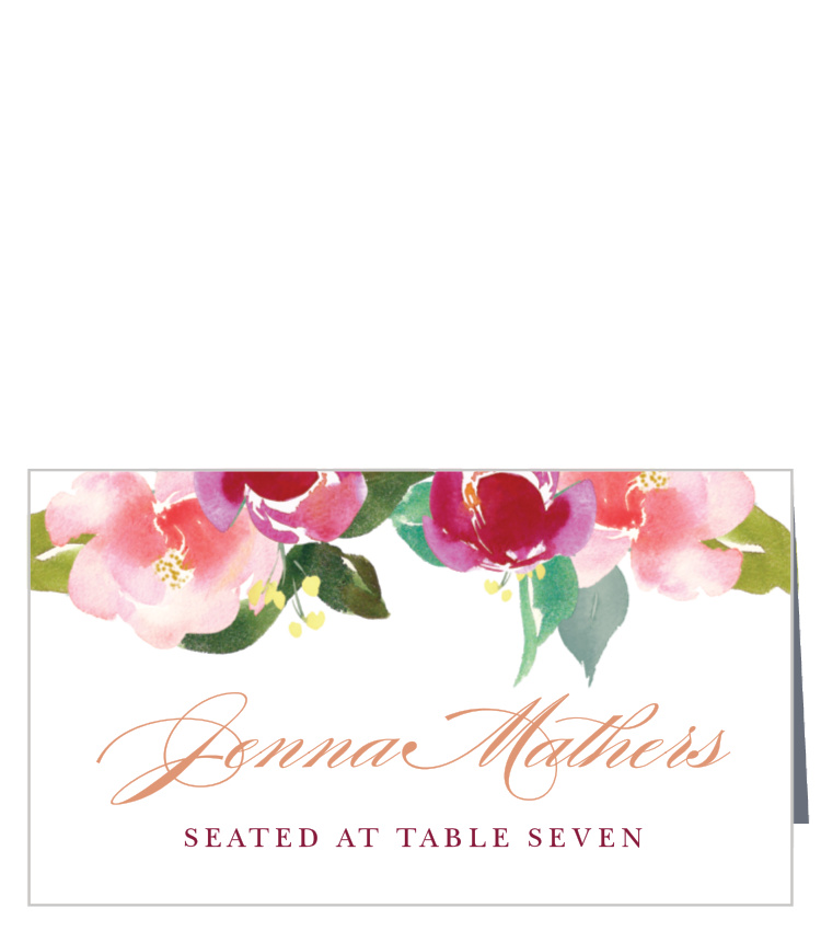 Maroon Bouquet Place Cards