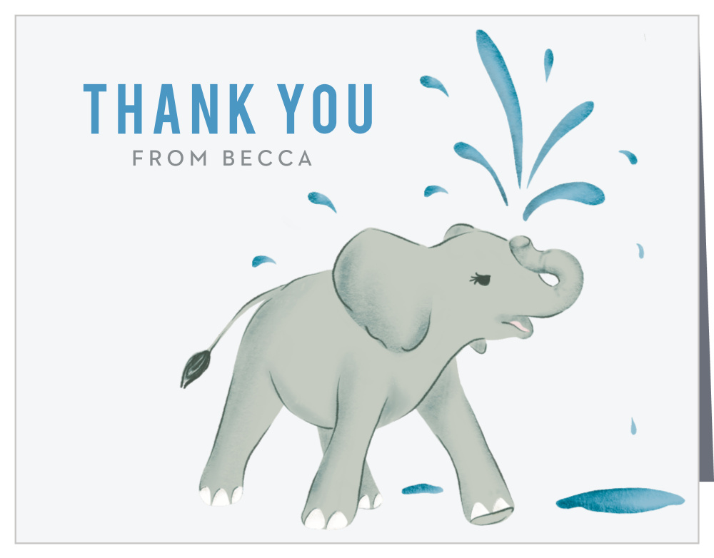 Elephant Showers Baby Shower Thank You Cards