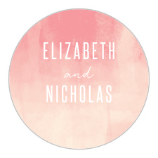 Our Modern Painting Wedding Stickers feature a gorgeously blended background of rose and cream hues, topped with your names in a modern, thin-lined text.